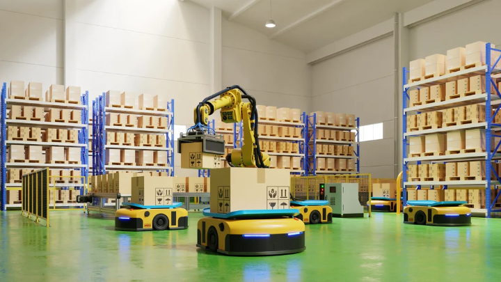 Factory Automation with AGV and Robotic Arm
